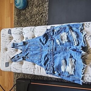 American Eagle overall shorts